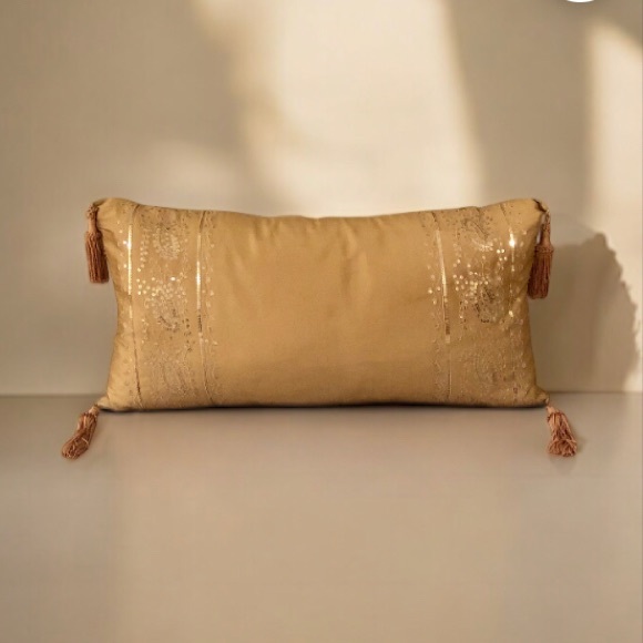 Stratford Home Rectangle Gold Tassel Bling Pillow Decor - Picture 2 of 2